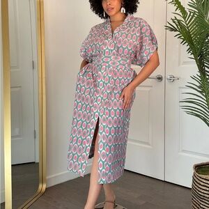 Rujuta Sheth naya kaftan dress spring ikat print midi xs/s